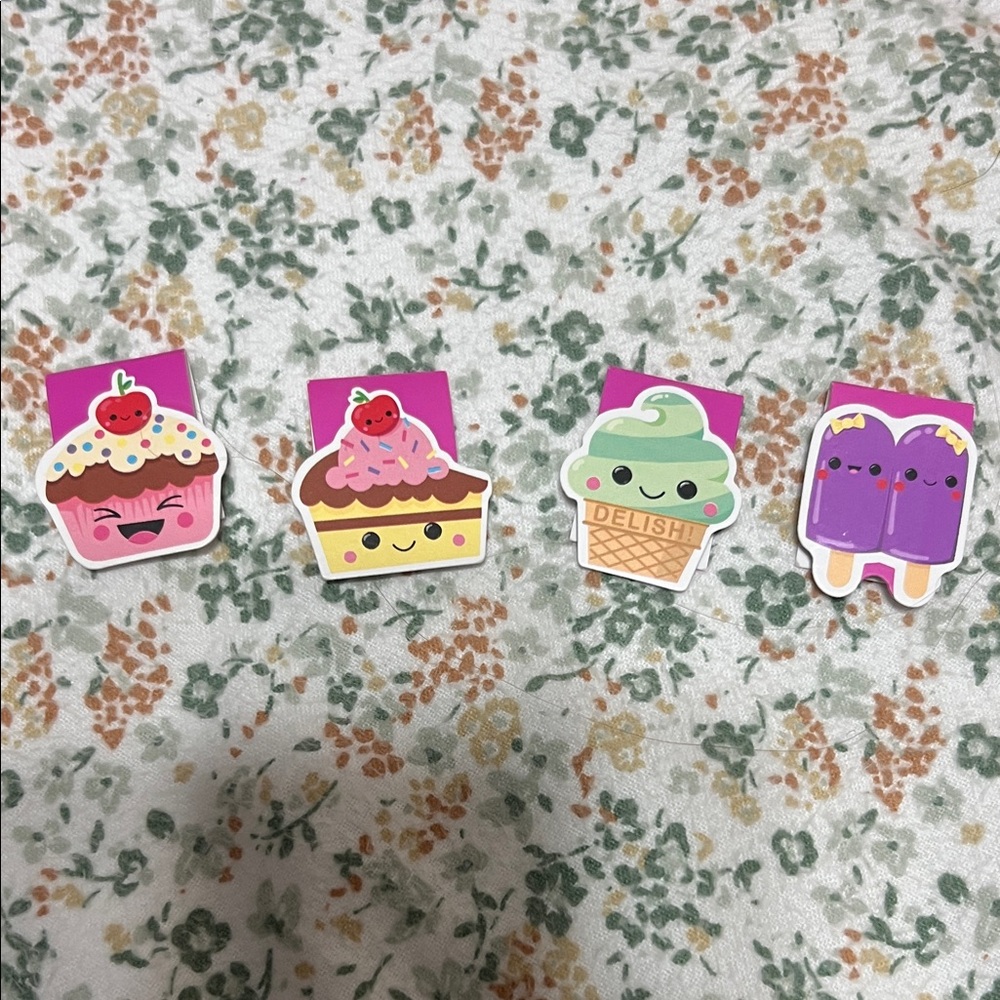 Gently Used Dessert Magnetic Bookmarks, Set of 4 Cherry Scented! 🍒